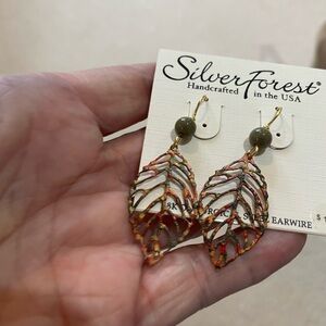 Silver Forest Multicolor Leaf Earrings